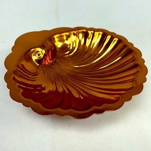 Vintage  7” copper shell shaped trinket/ candy/ soap dish